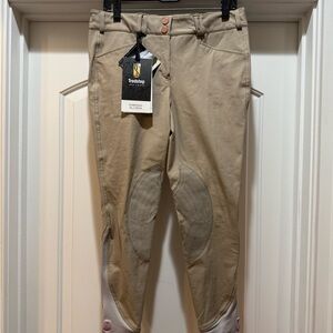 Tredstep Symphony Rosa brand Tan Riding breeches with Knee Patches 30 R NEW !